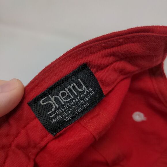 Dad's Team Strapback Hat Red One Size Embroidered Sherry 6 Panel - Picture 7 of 7